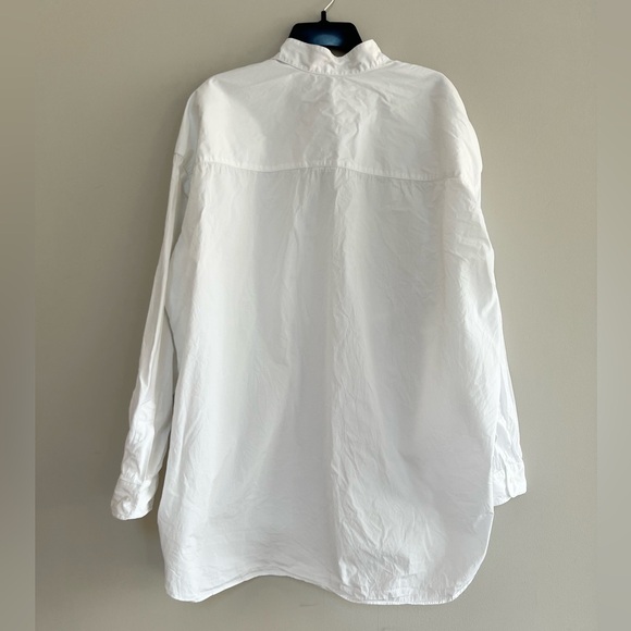 Frank & Eileen Victoria Superluxe Italian Oversized Cotton Tuxedo Shirt White, L - Picture 3 of 13